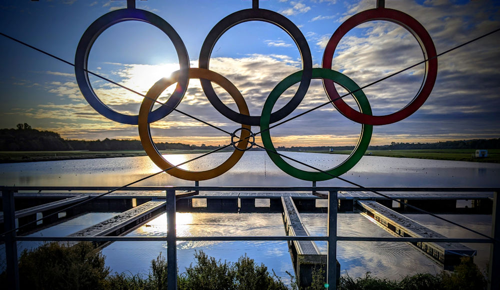 Dorney Lake with Olympic Rings, image Nicola Bell